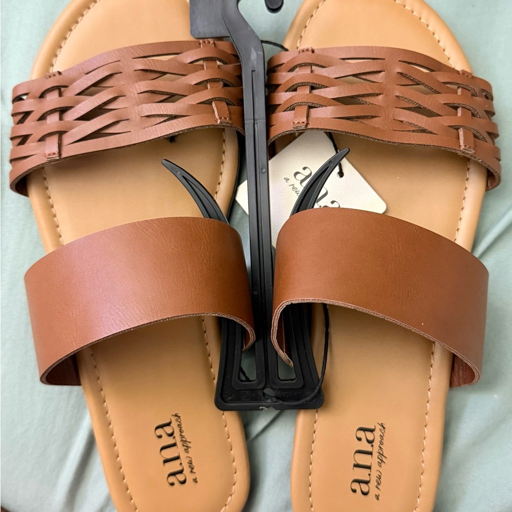 a.n.a Tan Woven Strap Sandals